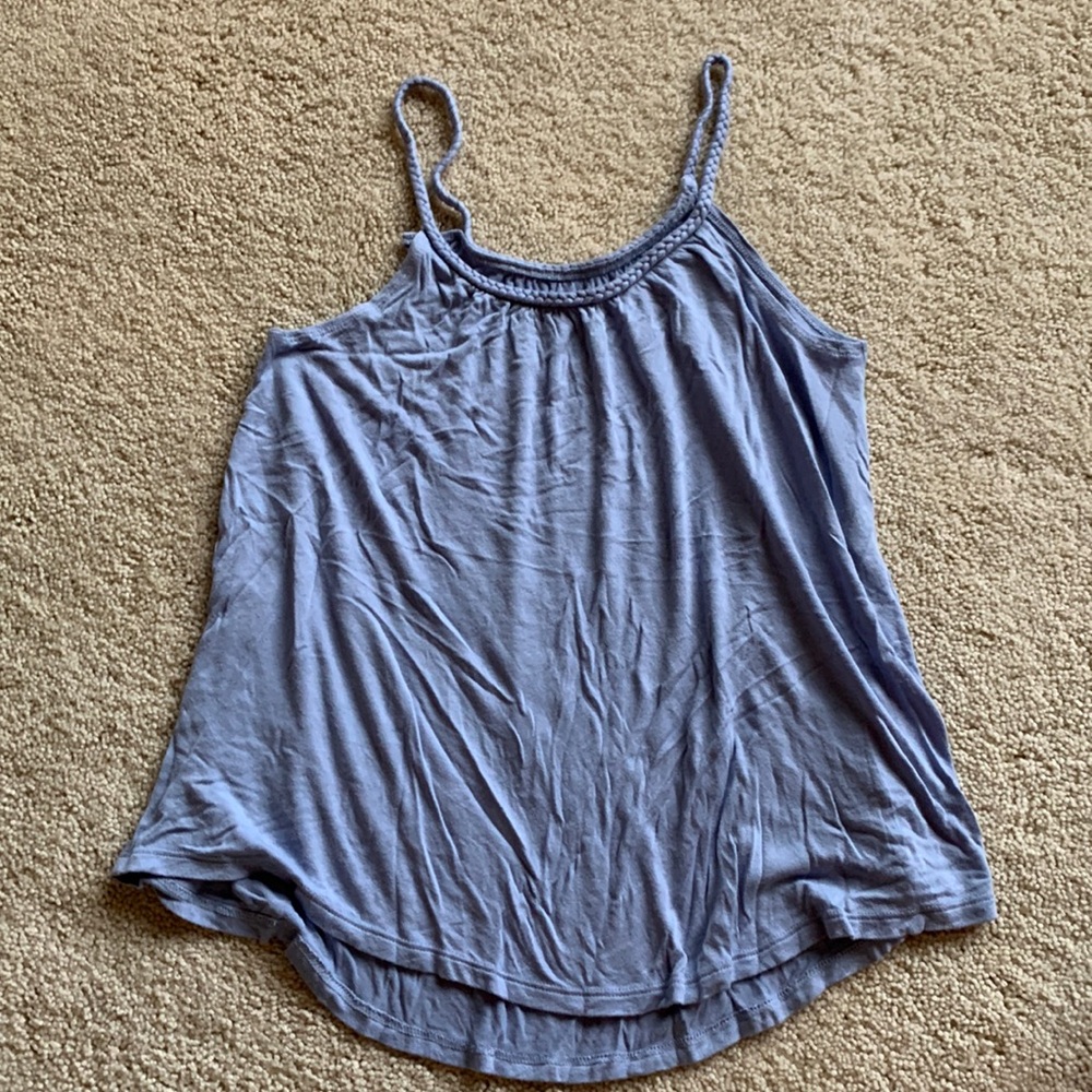 Periwinkle thin braided strap flowy tank top